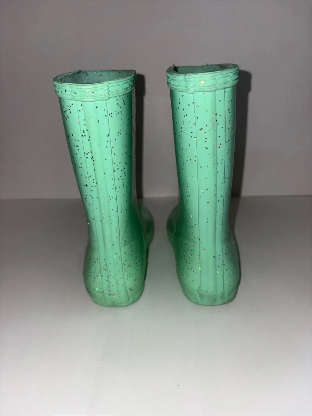 Hunter Kids Mint Green Glitter Rain Boots